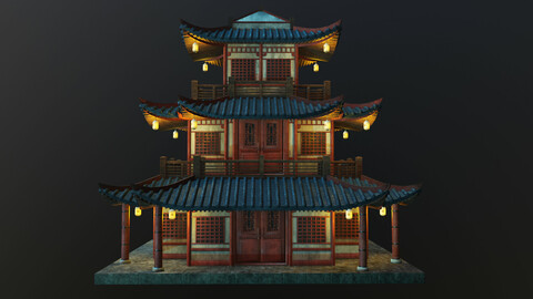 Japanese Realistic Traditional Building model