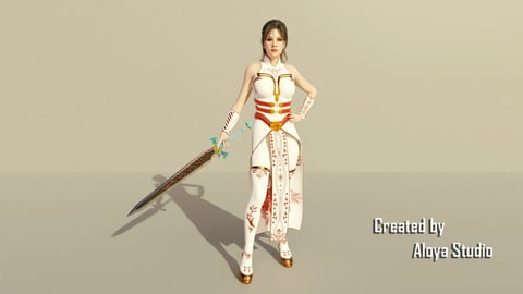 Female Warrior - Fantasy 3D game character