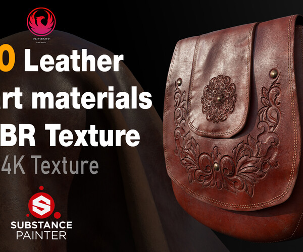 ArtStation - 10 Leather Smart Materials + PBR Textures _ Vol01 | Game ...
