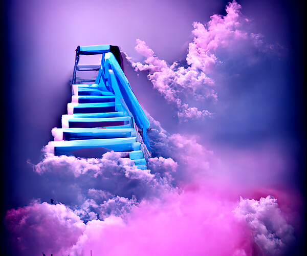 ArtStation - Purple clouds and a stair way | Artworks