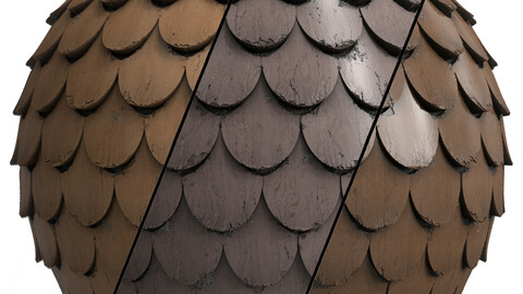 Roof Tile Materials 16- Wood Roof By 3 color, Pbr By Sbsar, 4k