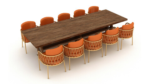 3d modern dining table 01