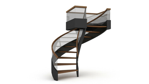 3D wooden stair