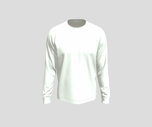 ArtStation - Long Sleeve T-Shirt, Marvelous Designer, Clo3D +fbx. obj ...
