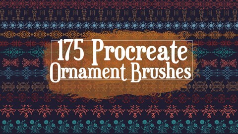 175 Unique hand-drawn Ornament Brushes for Procreate