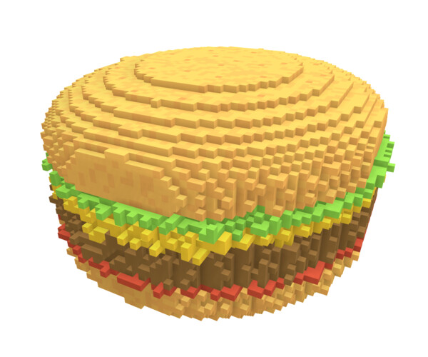 ArtStation Voxel cheeseburger Game Assets