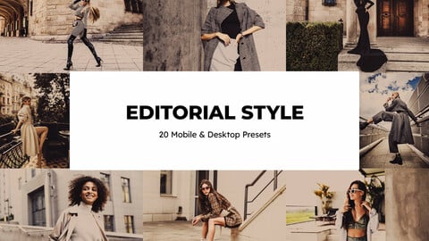 20 Editorial Style LUTs & Lightroom Presets