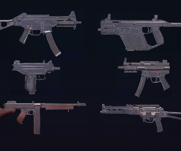 ArtStation - Weapon - Gun - SMG Gun Pack Bundle | Resources