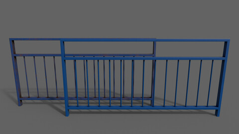 PBR Pedestrian Guard Rail (Blue) Ver.3