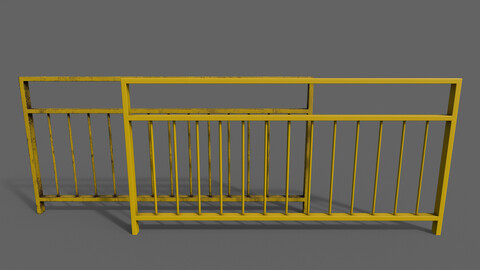 PBR Pedestrian Guard Rail (Yellow) Ver.3
