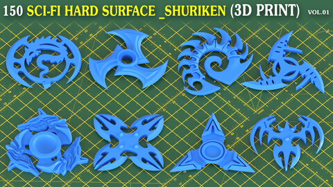 150 Sci-Fi Hard Surface _Shuriken _ KITBASH_3d Print Ready_Vol 01(fbx.stl)