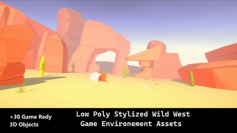 Low Poly Stylized Western Wid West Game Environment