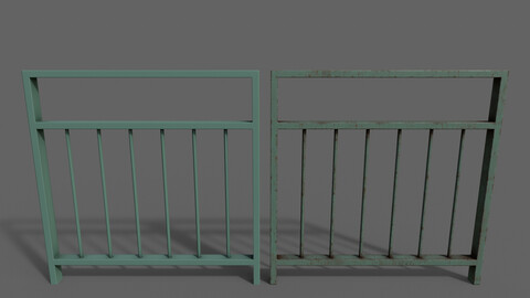 PBR Pedestrian Guard Rail (Green) Ver.4