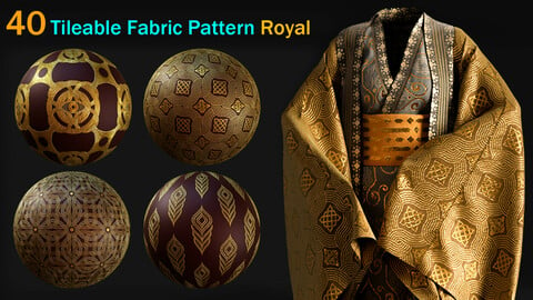 40 Tileable Lace fabric Pattern Royal - VOL 01