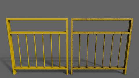 PBR Pedestrian Guard Rail (Yellow) Ver.4