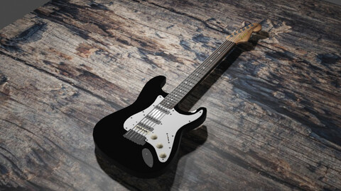 Fender Stratocaster electric guitar replica [Low-poly]