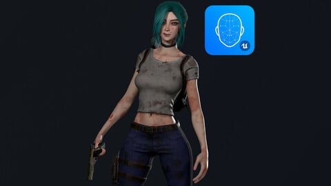 Survivor Girl 4 Game Ready Low-poly 3D model Low-poly 3D model