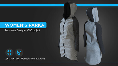 Women's Parka | clo3d | marvelous designer