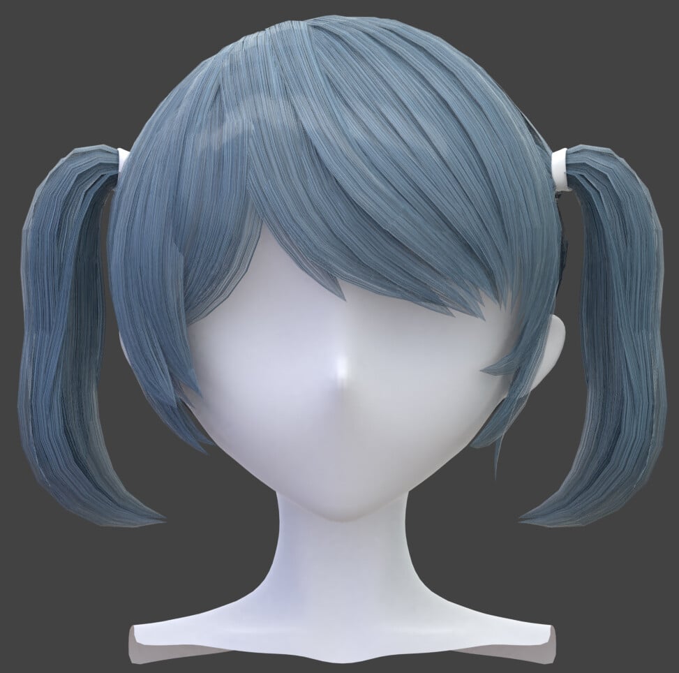 ArtStation - 8 types of Anime Hairstyles-Hair Curves((obj,fbx,blend ...