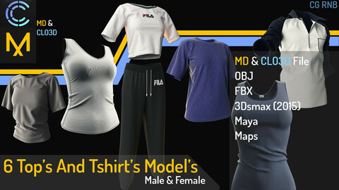 6 Top's And Tshirt's Model's