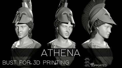 Athena bust for 3D printing