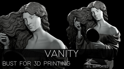 Vanity bust for 3D printing