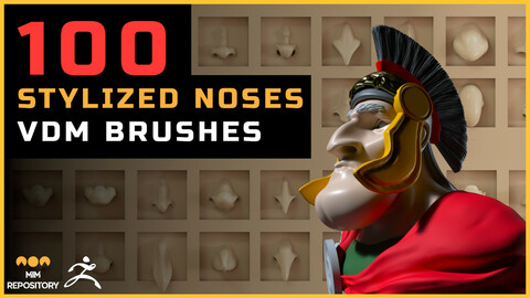 100 ZBrush VDM Stylized nose brushes