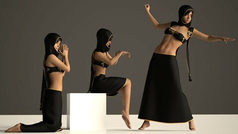 dforce Kaftan Dress For Genesis 8 / 8.1 Female