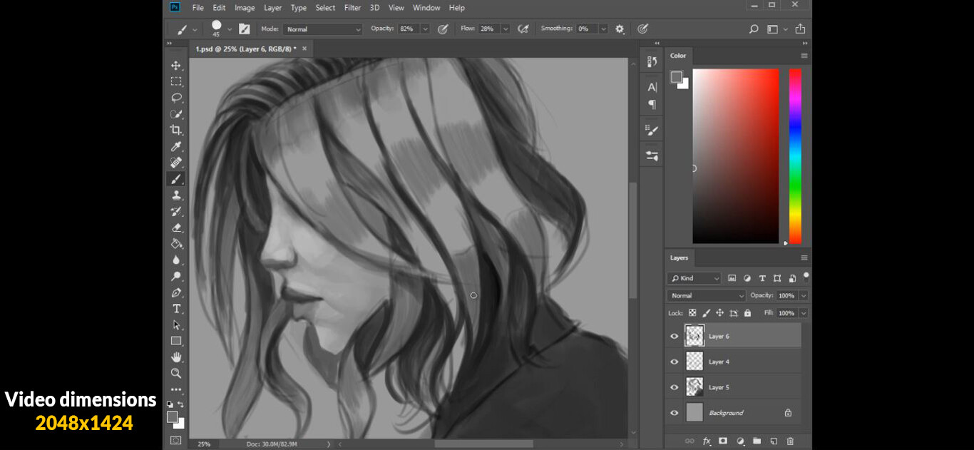 ArtStation Hair drawing process by me+Hair brushes (VOL 1) Tutorials