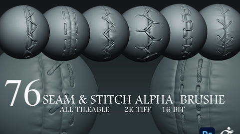 76 seam & stitch alpha  brushes vol.01