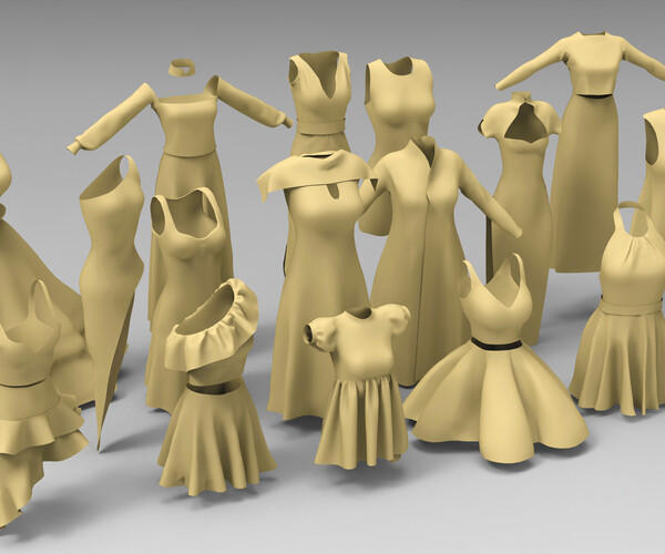 ArtStation 25 female clothes collection Resources