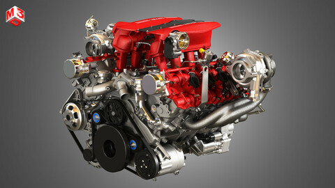 Ferrari 488 GTB Engine - V8 Twin Turbo Engine
