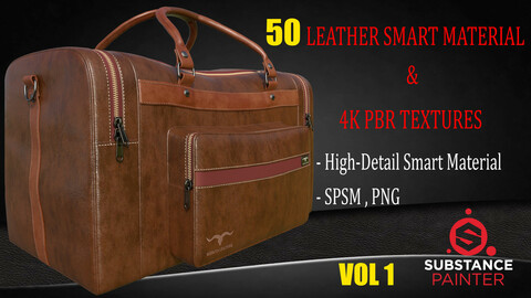 50 Leather Smart Material + 4K PBR Texture Vol 1