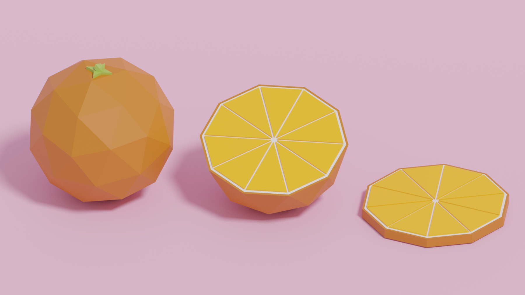 ArtStation - Low Poly Cartoon Orange 3D Model | Resources