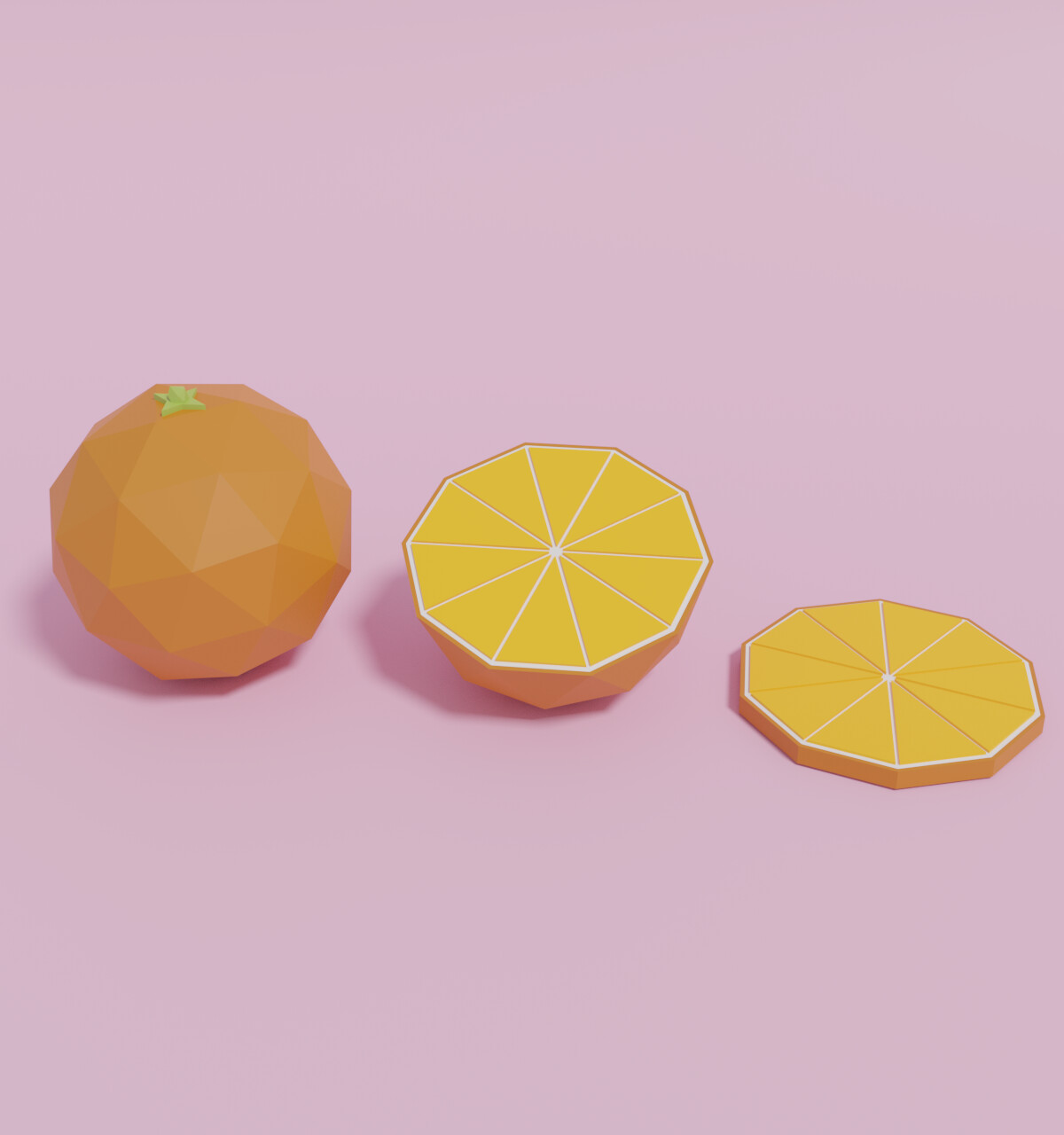 ArtStation - Low Poly Cartoon Orange 3D Model | Resources