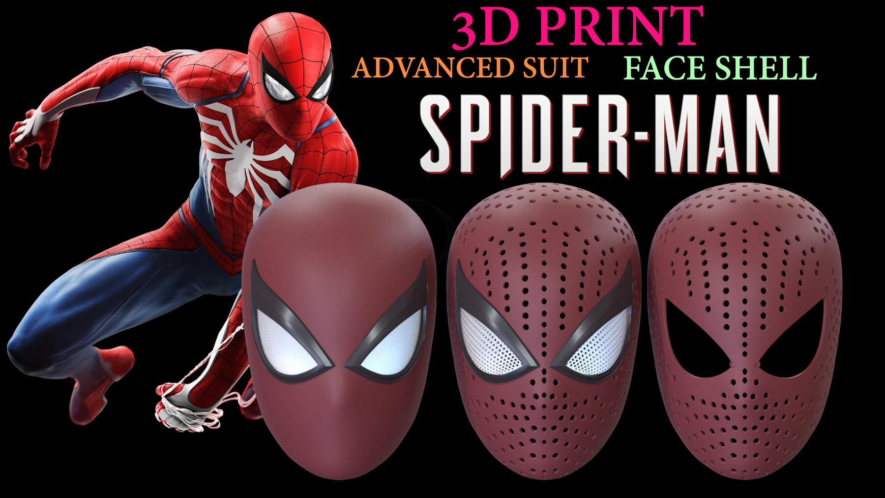 ArtStation - SPIDER MAN FACESHELL FOR 3D PRINTING-STL FBX ZTL | Resources