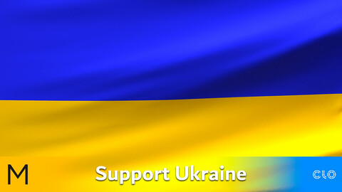 Ukrainian flag Marvelous Designer, CLO3D