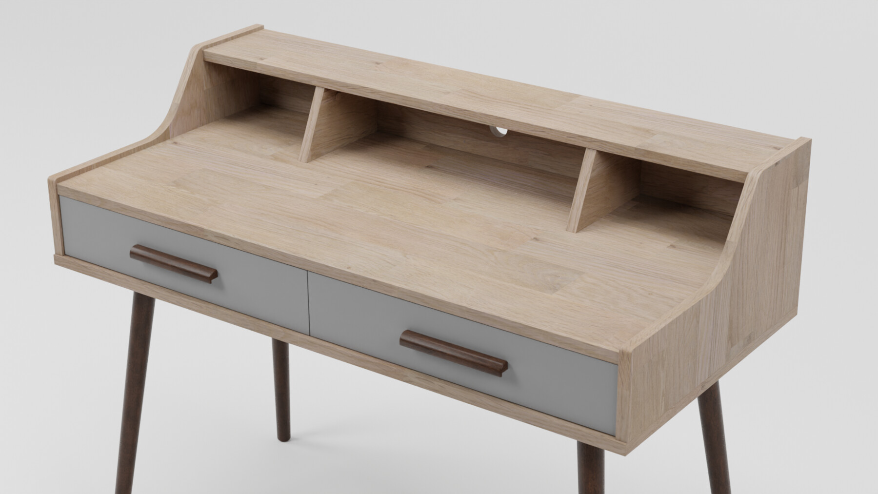 ArtStation ALLOA Home Office Desk Light Wood with Grey Resources