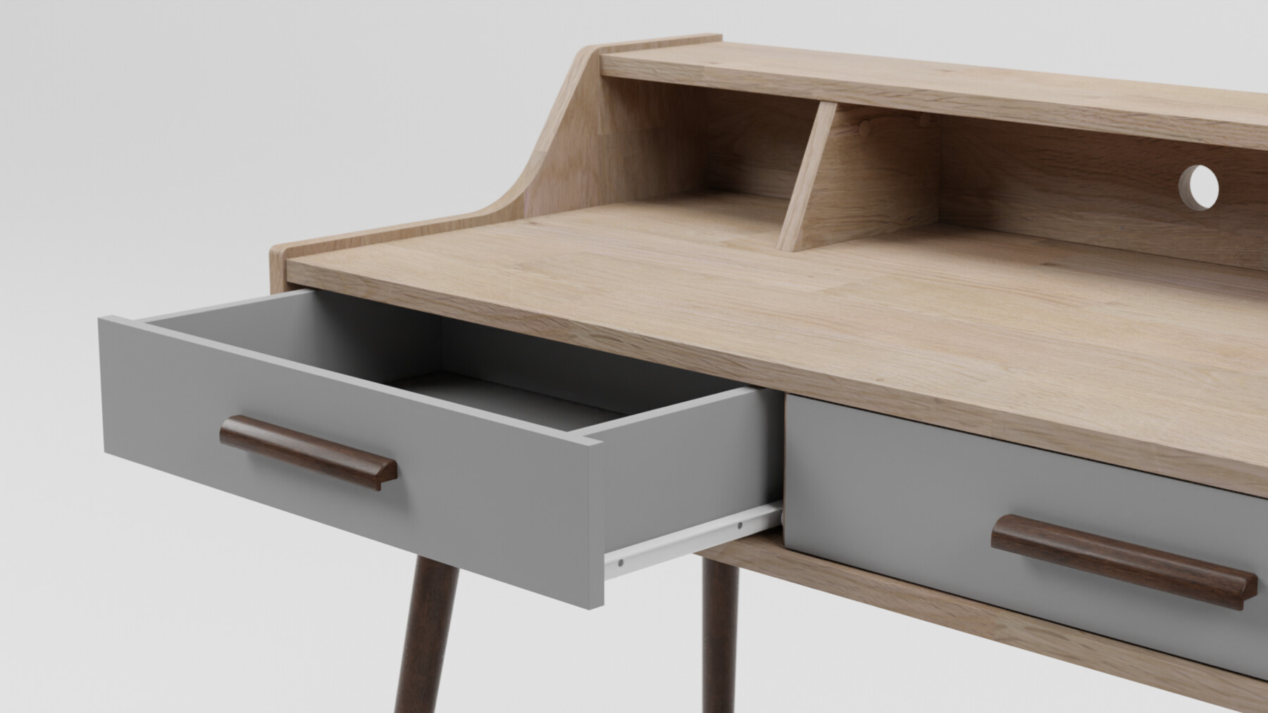 ArtStation ALLOA Home Office Desk Light Wood with Grey Resources