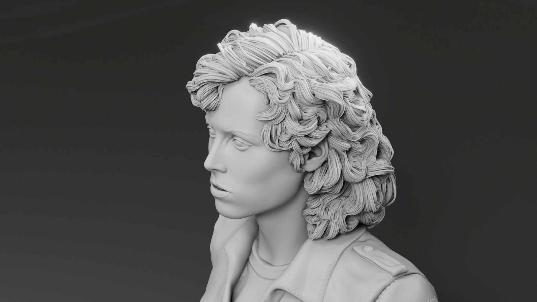 Life Face Cast Bust Of Sigourney Weaver Realistic Style -  Portugal