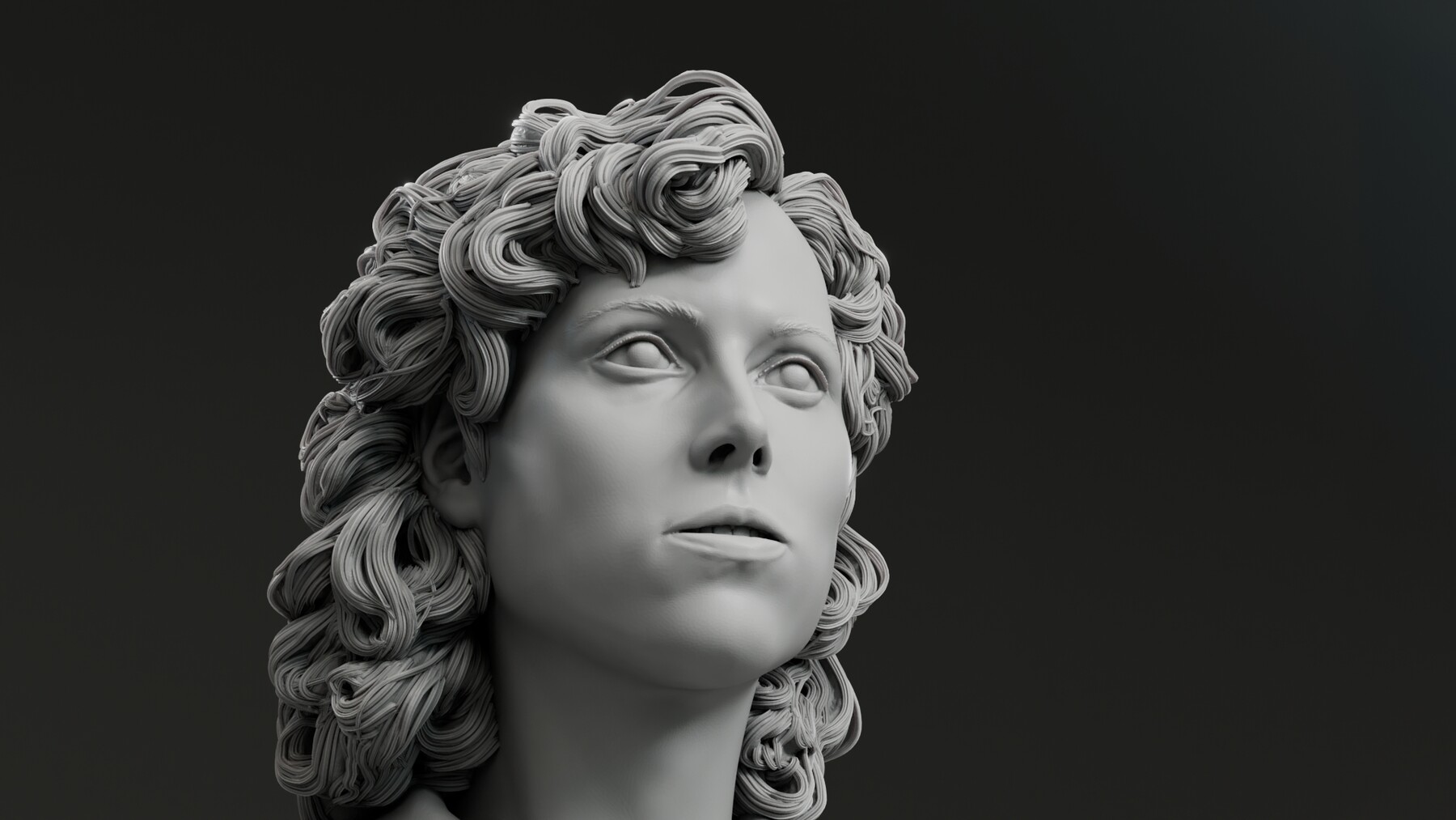 Life Face Cast Bust Of Sigourney Weaver Realistic Style -  Portugal