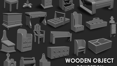 Wooden Object Collection IMM Brush Pack 21 in One