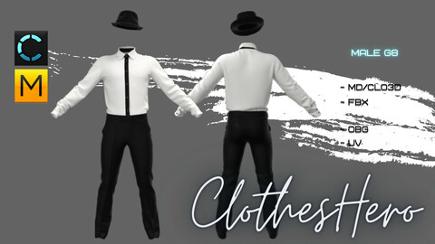 Classic suit Male (trousers+shirt+hat)