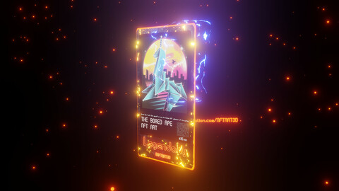 3D NFT Collectible Card Blender Template File with Electricity Effect - Eevee & Cycle Engine #4