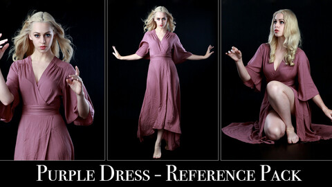 x125 Purple Dress - Pose Reference Pack