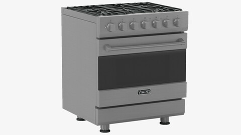 Viking 30in Self-Cleaning Dual Fuel Range - RVDR3302 3d Model