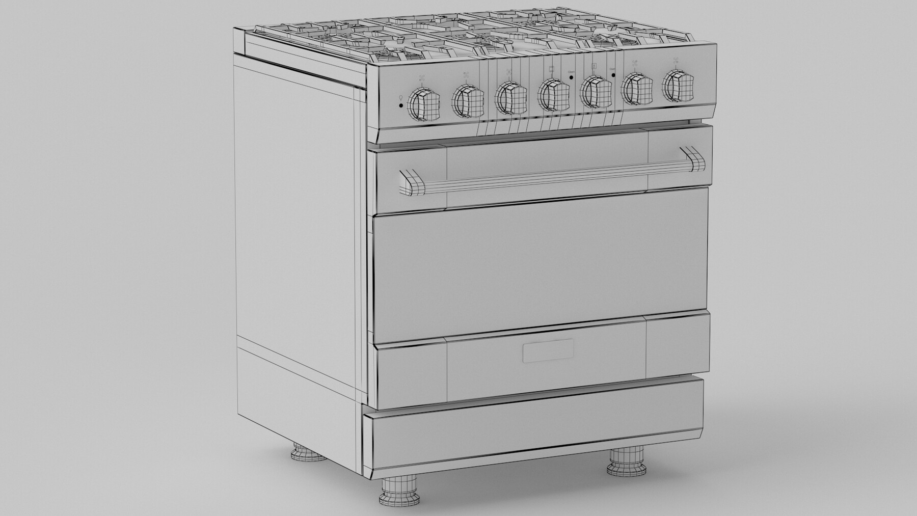 Viking 30in Self-Cleaning Dual Fuel Range - RVDR3302 3D model