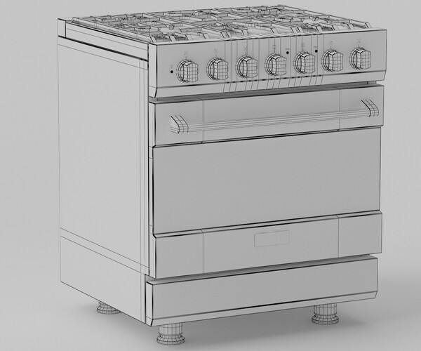 ArtStation Viking 30in SelfCleaning Dual Fuel Range RVDR3302 3d