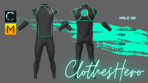 Futuristic costume for Male (T-shirt + pants + elbow pads).