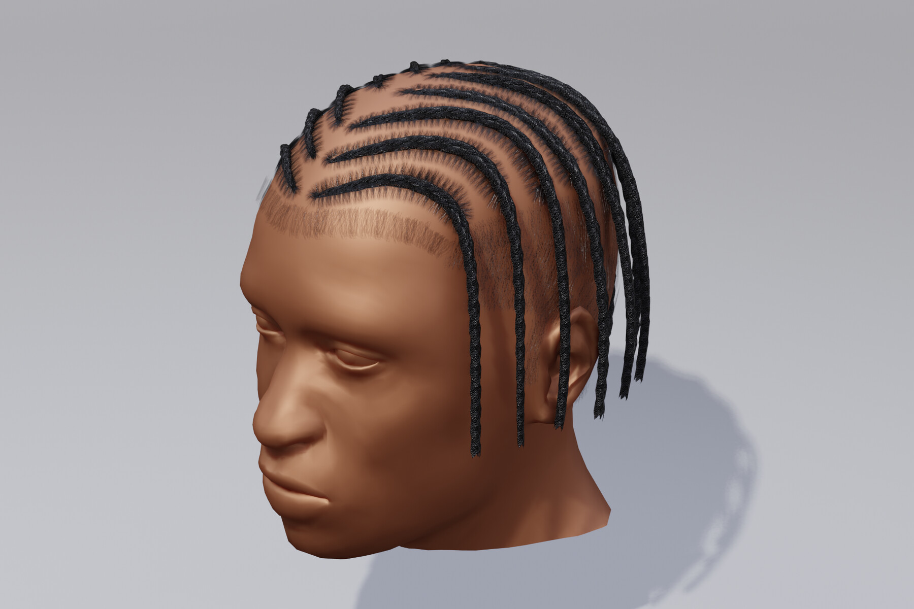 Joseph Palma 3d male hair afro side braids